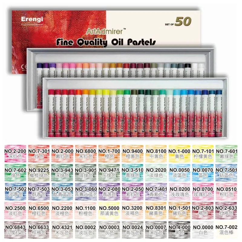 Erengi Professional Oil Pastels 50 92 Color,Bright and