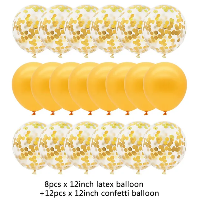 20Pcs Rose Gold Balloon Set Confetti Metallic Balloons Birthday Party Wedding Decoration Anniversary Globals Baby Shower Balloon 20pcs latex balloon