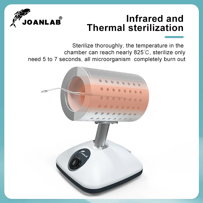 JOANLAB Infrared Inoculation Loop Sterilizer Laboratory Equipment High Temperature Disinfection 5-7 Seconds Rapid Sterilization Lab Micro Sterilizer