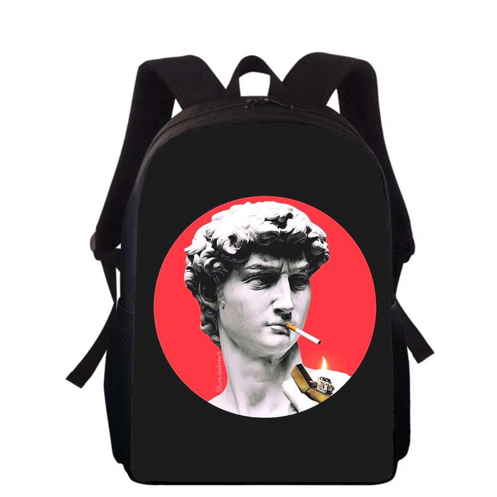 

David art 15” 3D Print Kids Backpack Primary School Bags for Boys Girls Back Pack Students School Book Bags