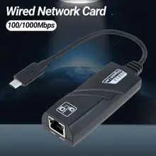 

Wired Network Card Anti-interference Driver-free USB 3.0 Type-C to RJ45 100/1000Mbps External WiFi Network Card for Desktop