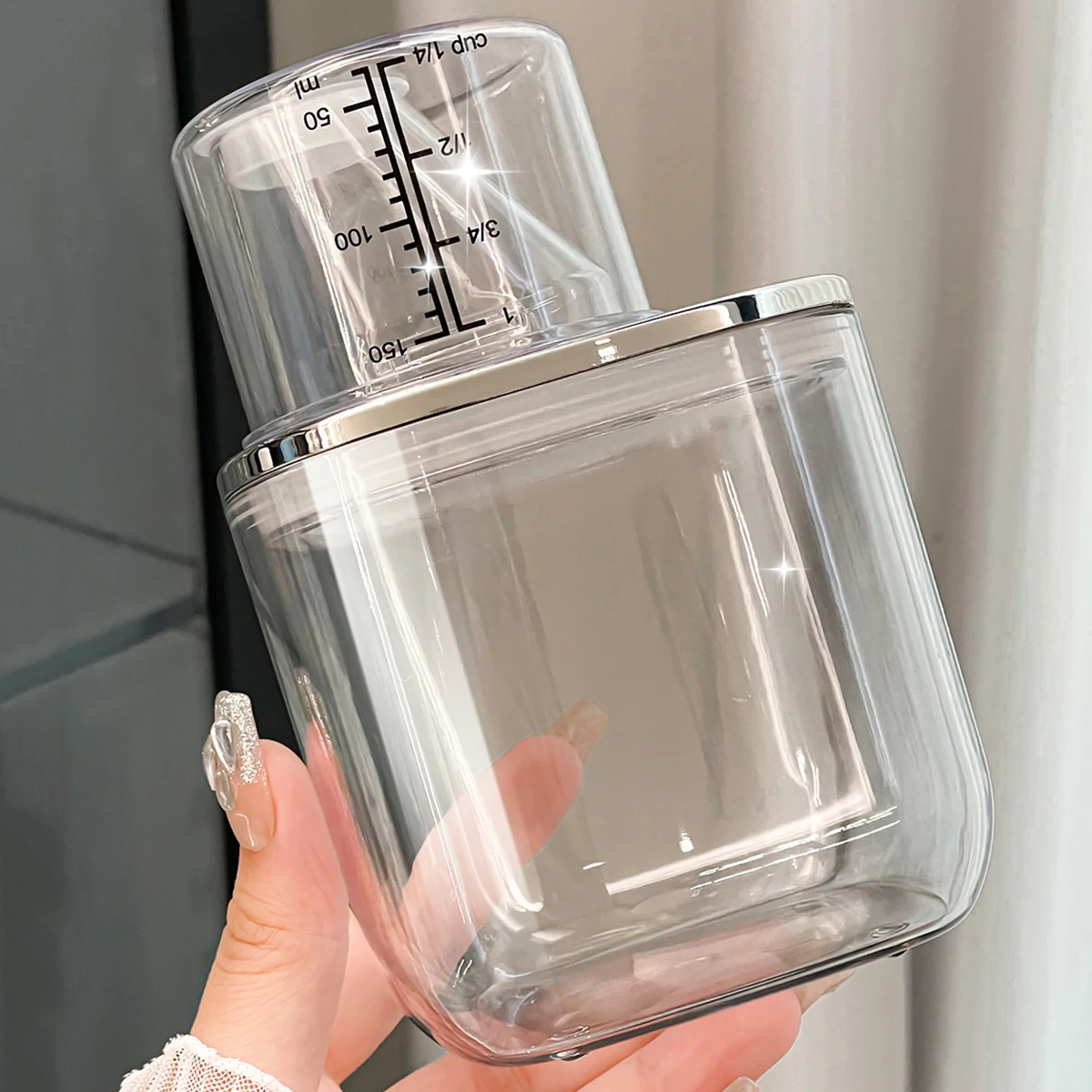 Straight Laundry Detergent Dispenser with Labels Laundry Room Orgnization for Luandry pods Powders Softener Dispenser Jar 3