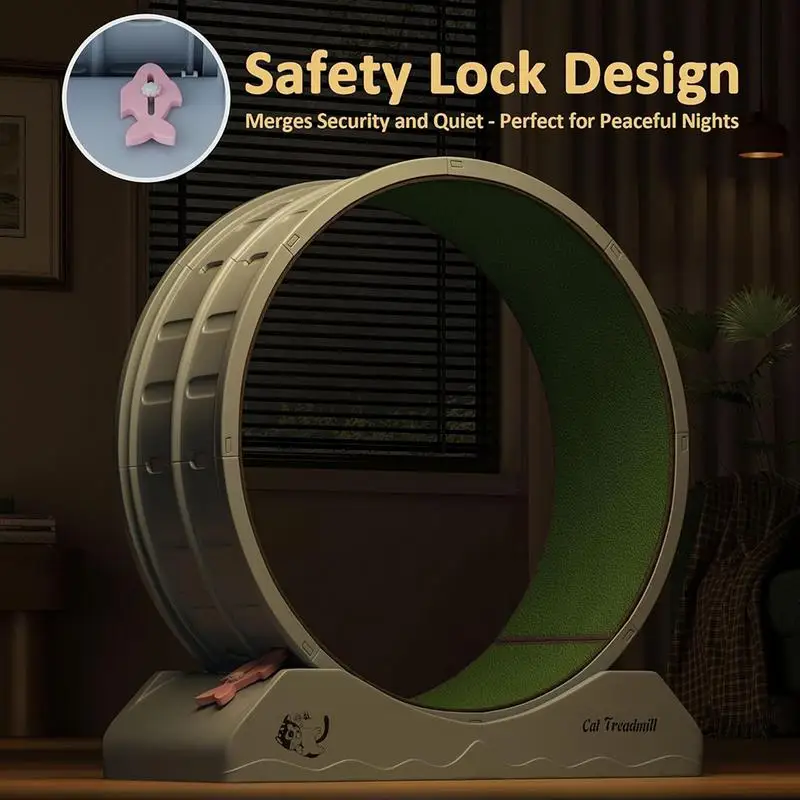 Running Wheel For Cats Quiet Workout Equipment For Kitten Large Cat Wheel Exerciser Indoors Safety Kitten Treadmill