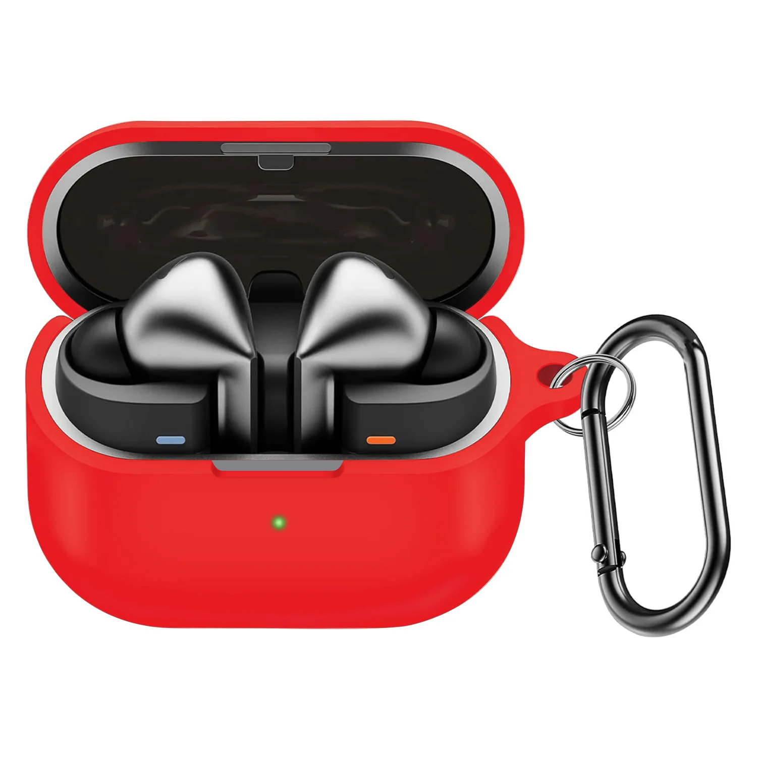 Silicone Shockproof & Dust-proof Earbuds Case with Keychain