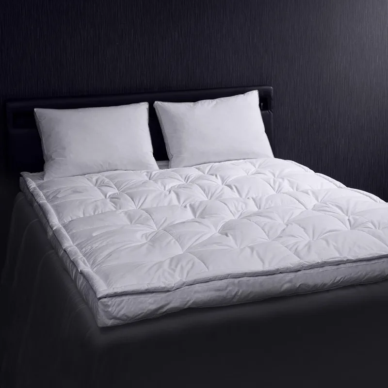 5 inch Down Pillowtop Featherbed Twin Size, Extra Thick Overfilled White Down Feather Mattress Topper 233 Thread Count 100%