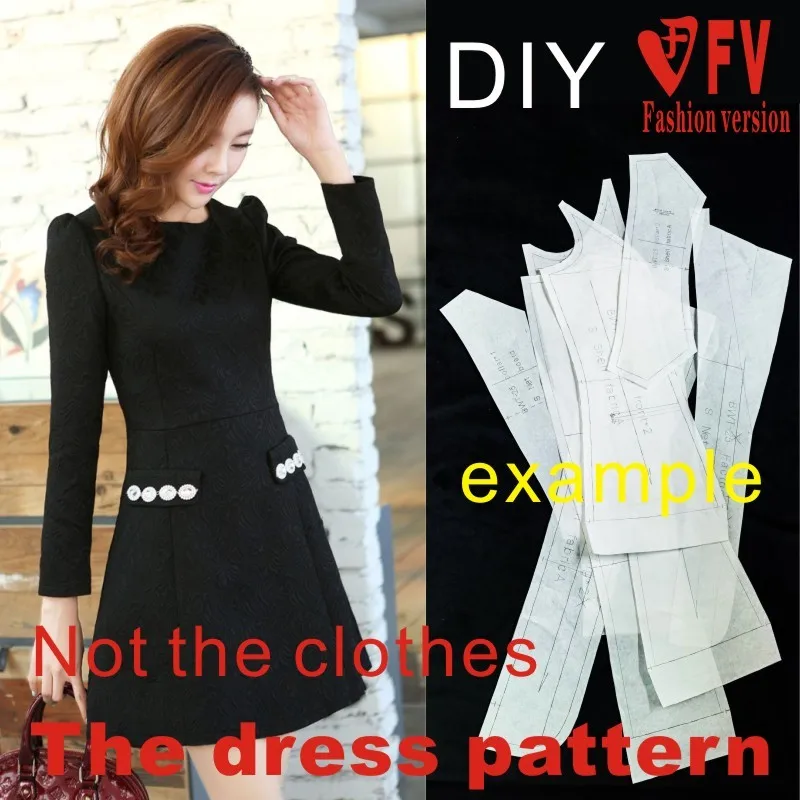 Dresses Sewing Pattern Template Cutting drawing Clothing DIY ((Not selling clothes)) BLQ-155