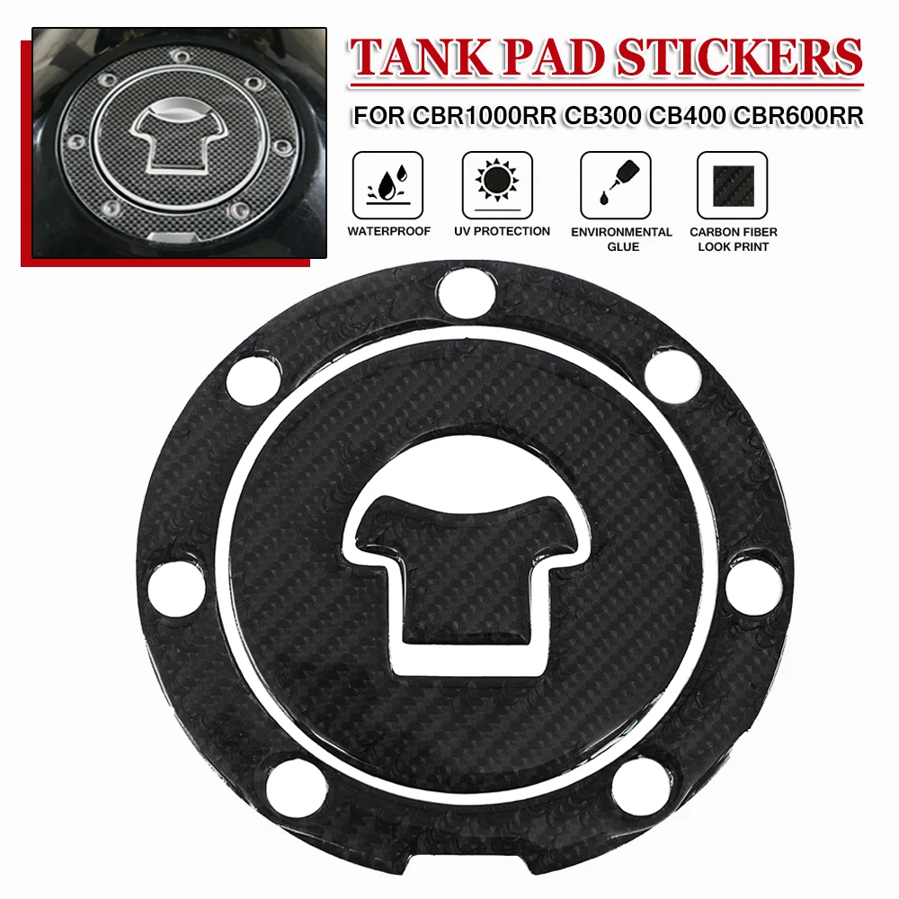 

Tank Pad Stickers For HONDA CBR1000RR CB300 CB400 CBR600RR Motorcycle Carbon Fiber Look Fuel Tank Gas Oil Cap Decals Protector