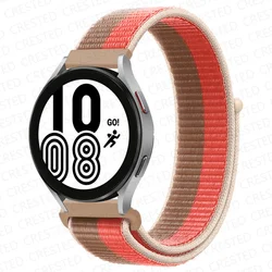 Nylon Loop Smartwatch Wristband - Adjustable Bracelet Strap for 22mm (Pink tan)