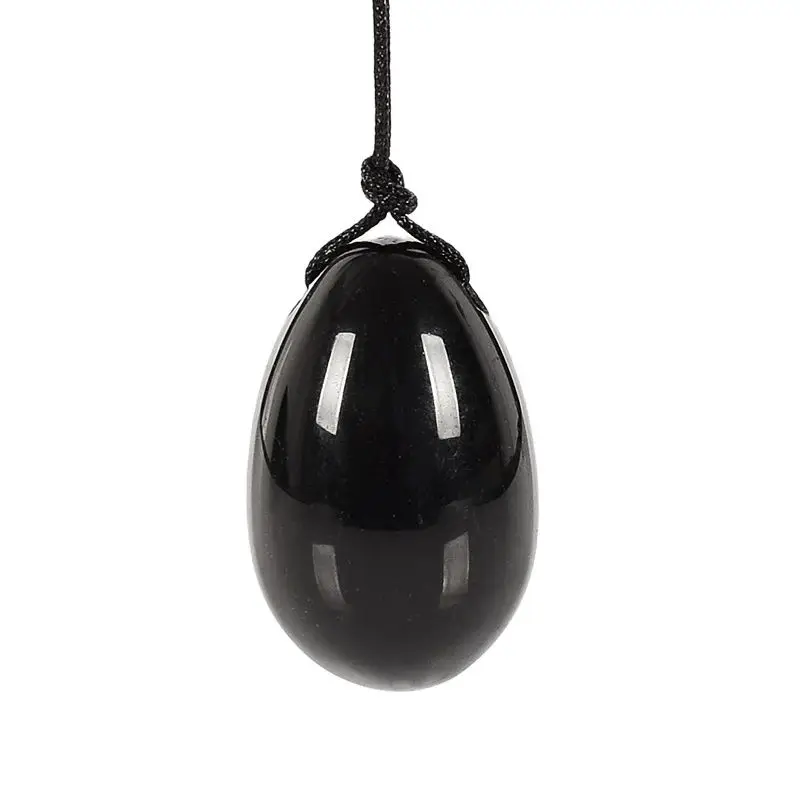 Black Obsidian Massage Egg Natural Jade Yoni Ball Crystal Stone For Kegel Exercise Vaginal Muscle Health Ben Wa Balls 30*20mm