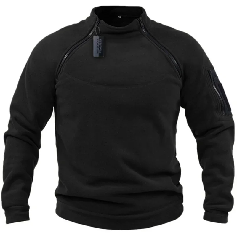 US Men's Tactical Outdoor Jacket Hunting Clothes Warm Zippers Fleece Pullover Men Windproof Autumn Winter Coat Thermal Underwear