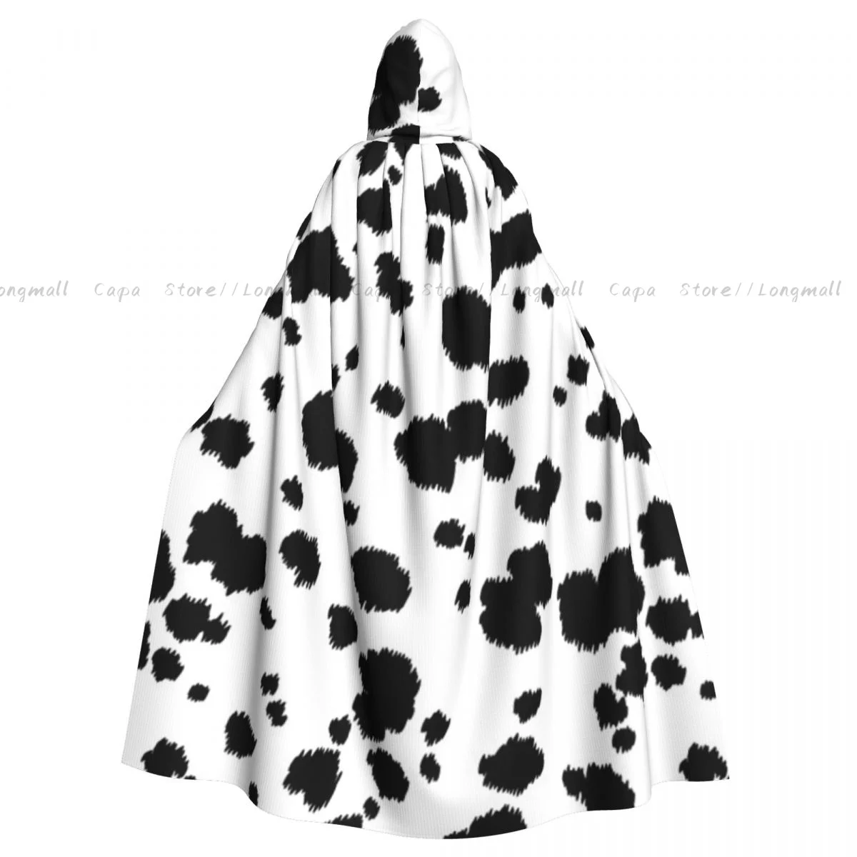 

Witch Cloak Dalmatian Pattern Halloween Cosplay Costume Unisex Adult Cloak Retro Ages Cape