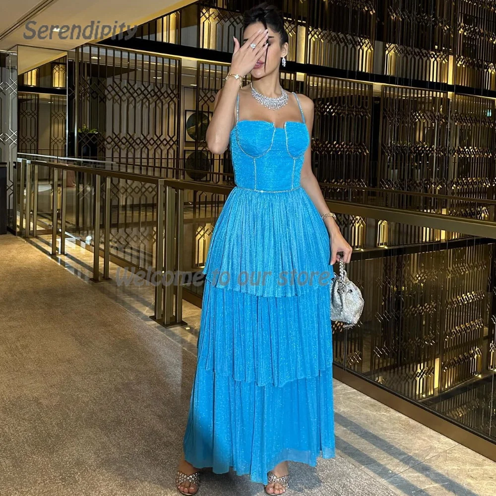 

Serendipity 2024 Formal Occasion فساتين السهرةStraight Evening Dress Arabia Elegant Spaghtti Strap Tiered Prom Gown For Women