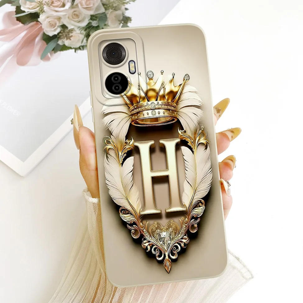 Aesthetic Luxury Silicone Phone Case with A-Z Letter Designs