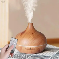 Air Humidifier Aromatherapy Essential Oil Diffuser Wood Grain 500ml Ultrasonic Remote Control 7 Color Lights For Home Bedroom ﻿ 1