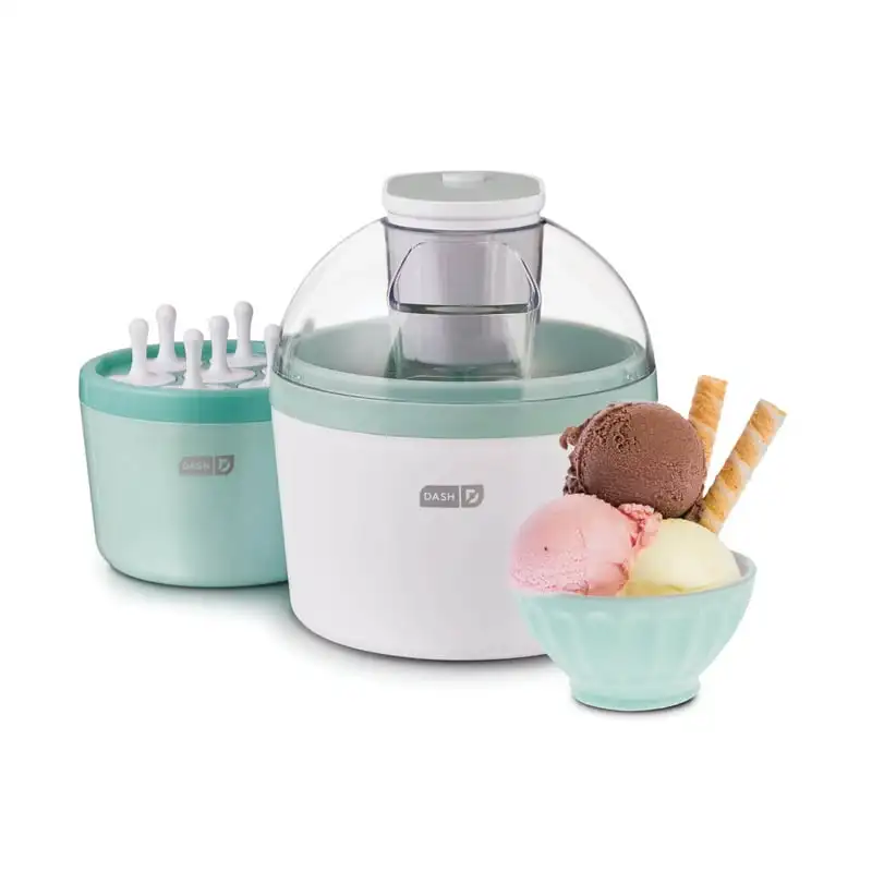 

Ice Cream Maker for Gelato Sorbet, Yogurt + Ice Pops, with Mixing Bowl & Ice Pop Molds + Recipe Book, 1 Quart