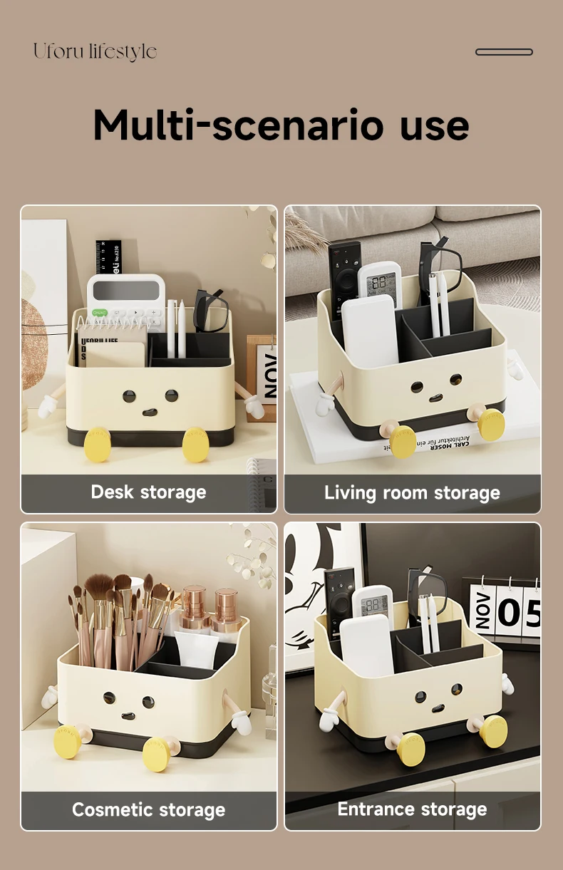 Cute Cartoon Style Desktop Storage Box Remote Control Sorting Box