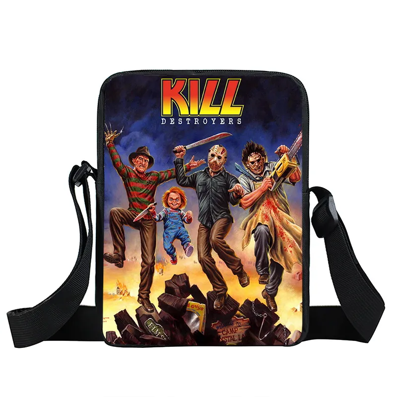 Women Messenger Bag Women Tote Bags Horrible Nightmare Messenger Bag Clown Pattern Book Bag for Woman Shoulder Bags Women Totes Teenage Girls Handbag Gift