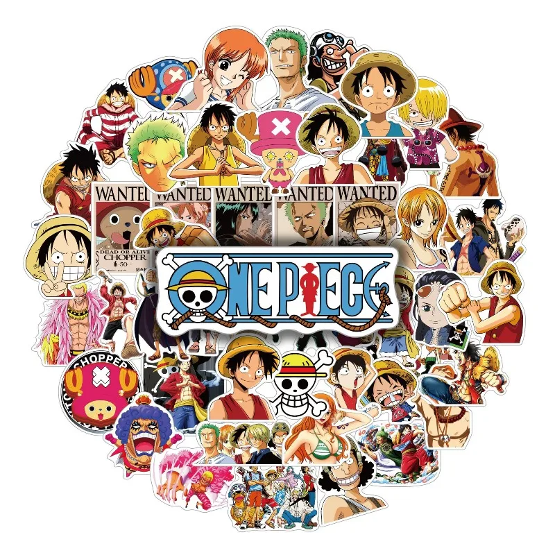 50-Pack One-Piece Cartoon Stickers for Personalization and Decoration