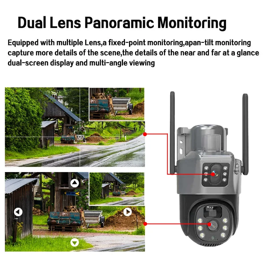 VORGUT Wireless Outdoor Solar Security Camera System – 2x 4MP PTZ Cameras, 10" Monitor NVR, 500GB HDD, Human Detection, 2-Way Talk - View #3