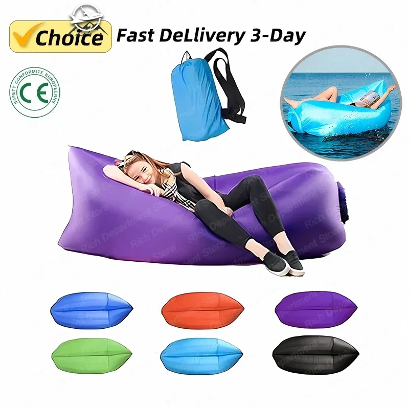 New Hot Outdoor Tik Yin Network Red Air Lazy Inflatable Sofa Bag Portable Camping Sofa Mattress Music Festival Concert Recliner