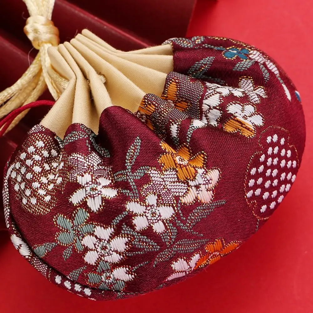 Mehrfarbige Blumenmuster hängende Dekoration Stoff Geldbörse Beutel Frauen Schmuck Tasche leere Beutel chinesischen Stil Aufbewahrung tasche – Detail 9