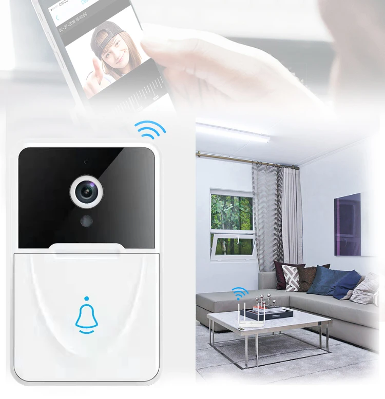 Free Cloud Storage Wide Angle Visual WIFI Doorbell Camera IR Night