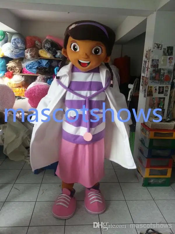 Nuovo Adulto Halloween Christmas Girl Doc Mcstuffins Mascotte Fancy Cartoon Mascotte Costume Peluche Fancy Dress Costume Della Mascotte