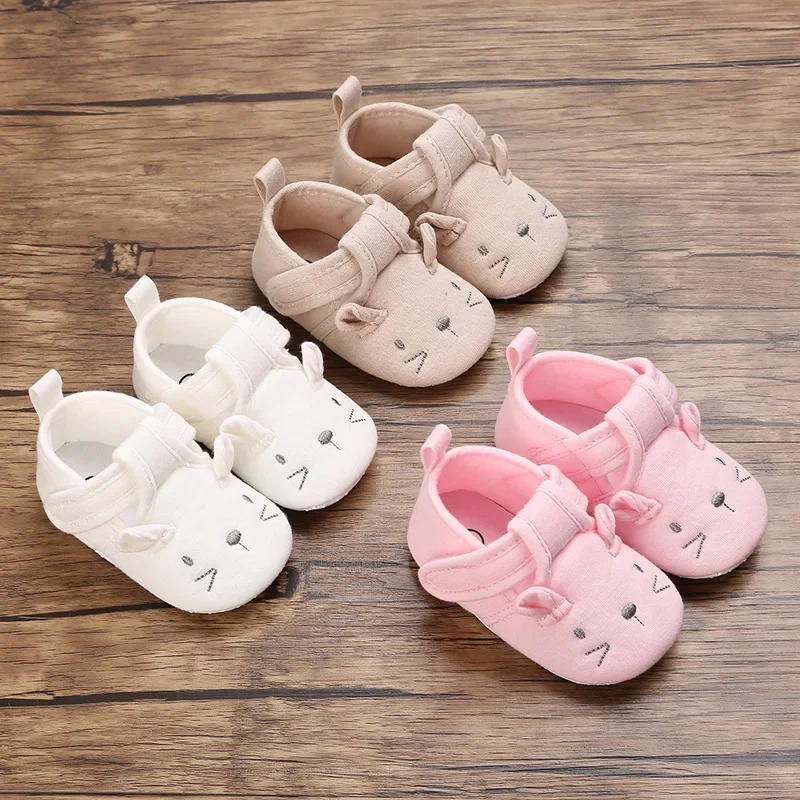 Cartoon Cat Infant Soft Sole Shoes Baby Girls First Walkers Little Girls Boys Crib Shoes Newborn Toddler Boy