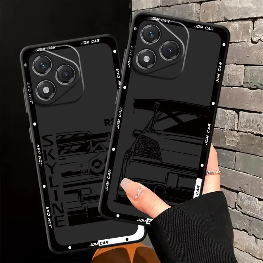 Japanese JDM Drift Car Black Soft Phone Cover Case
