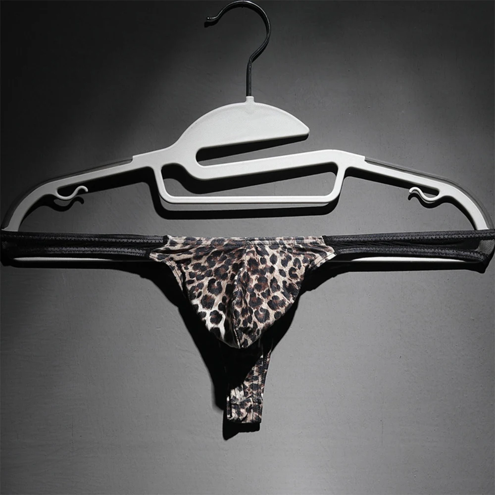 

Bikini Pouch G-String Men Sexy Leopard G-String Jockstrap Tangas Thong T-Back Underwear Underpants Male Soft Panties Nightwear