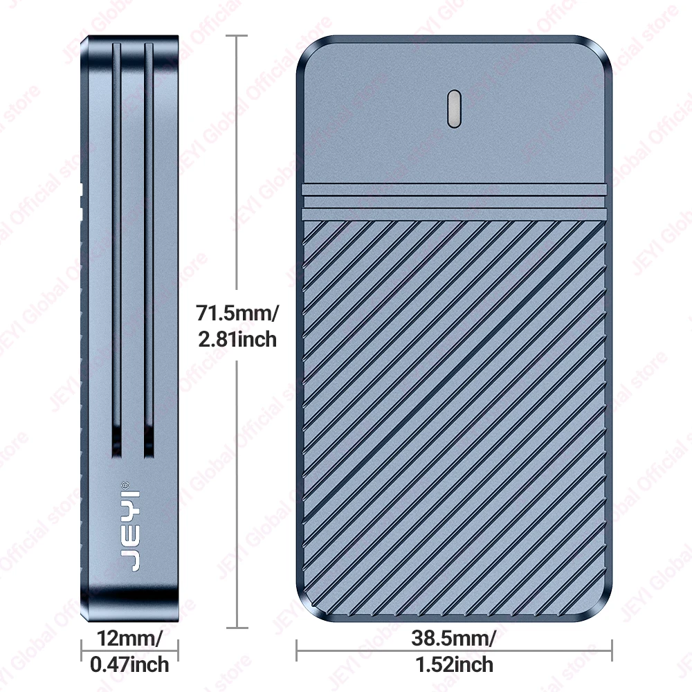 JEYI SSD 인클로저 어댑터 케이스, mSATA 내부 솔리드 스테이트 드라이브 하드 드라이브용, 타입 C 포트 포함, mSATA to USB 3.1 Gen2, 10Gbps