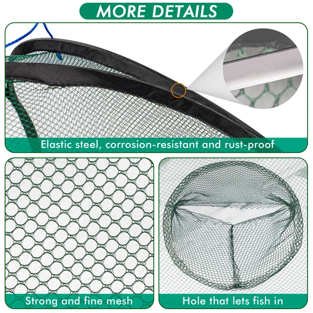 THKFISH Foldable Fishing Bait Trap 9/13 Holes Fishing Net Shrimp Cage Nylon Mesh Folding Fish Crab Traps Cast Catcher 2