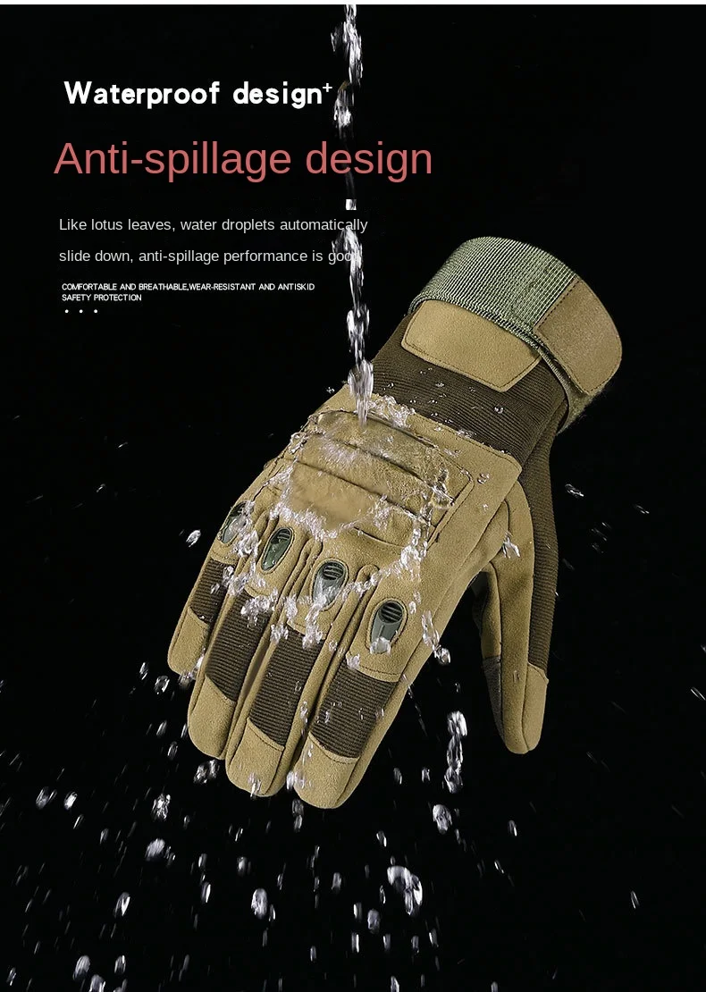 1 pair Winter Men Tactical Gloves Thick wear-resistant Full Finger Gloves Touch Screen Waterproof Sport Motorcycle Gloves Hot