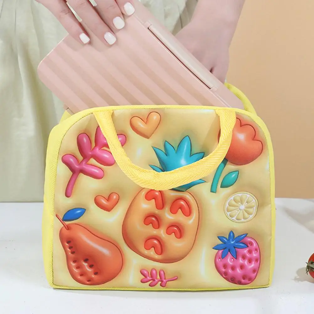 3D Niedliche Tier Muster Lunch Tasche Verdickte Handheld Isolierte Lunch Box Taschen Große Kapazität Kinder Bento Tasche – Detail 9