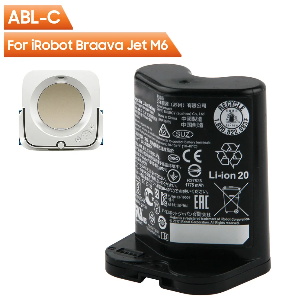 Batteria Di Ricambio Originale 1775Mah 10.8V Abl-C Per Irobot Braava Jet M6 Ultimate Robot Mop