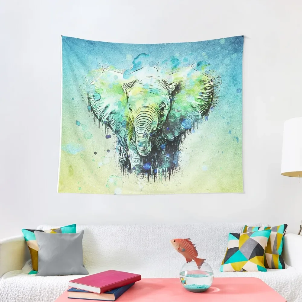 

watercolor elephant Tapestry Carpet Wall Tapete For The Wall Wallpapers Home Decor Tapestry