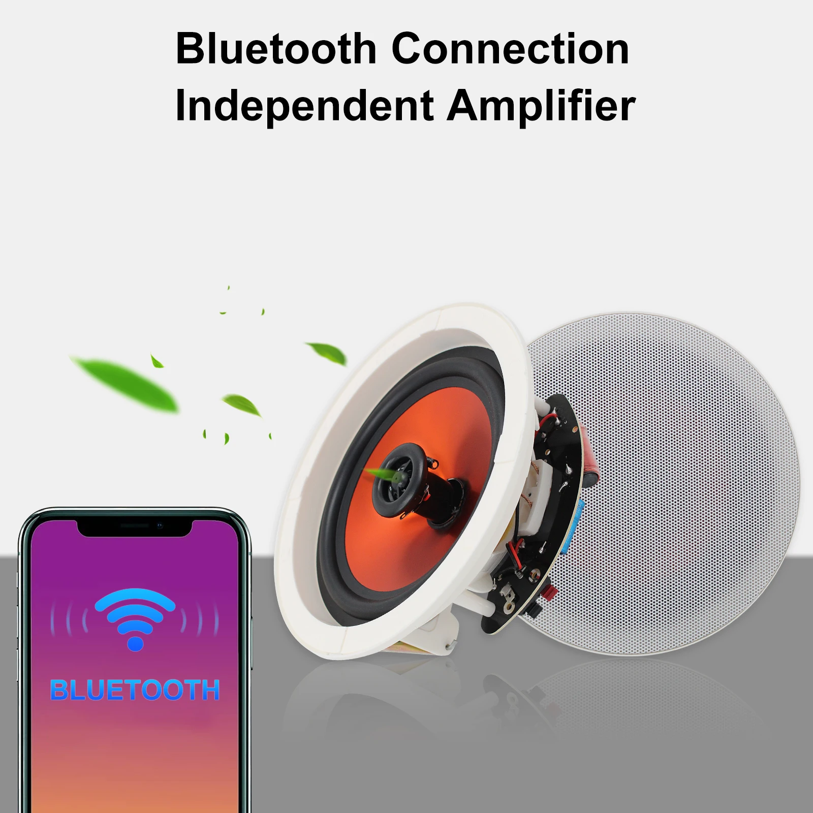 Inches 300W Round Bluetooth Ceiling Speakers Way Flush
