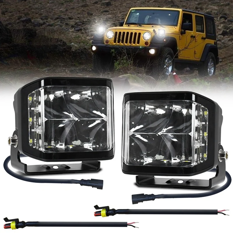 

LED White Worklights 100W 10000LM Offroad Fog Light For Truck SUV Boat Work Lights Night Driving Lamp 9-30V Easy To Use 2PCS