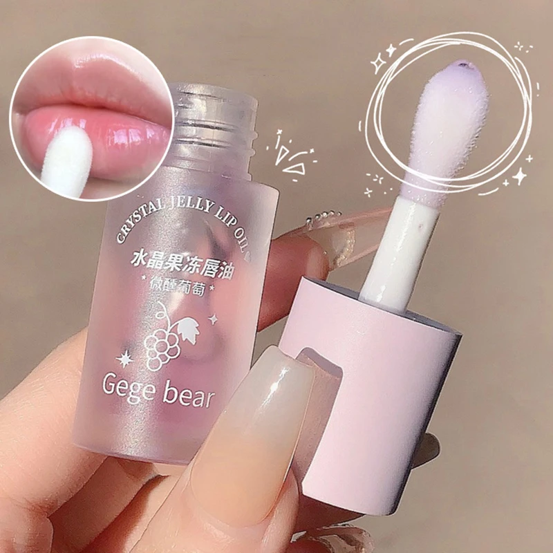 Crystal Jelly Lip Oil Hydrating Plumping Lip Gloss Coat For Cute Makeup Lipsticks Tinted Clear Serum Fruit Lip Balm Cosmetics 5