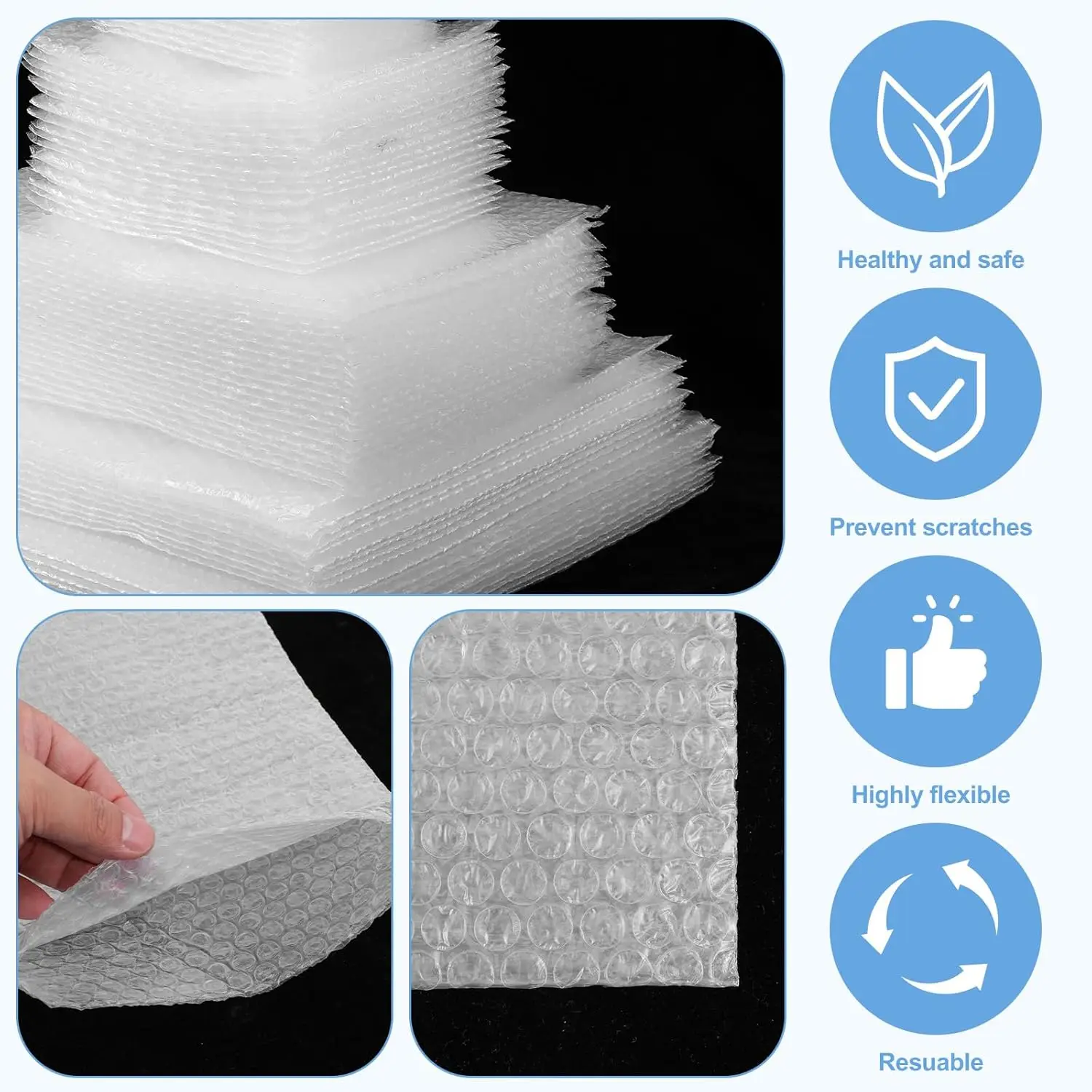 Transparent Bubble Mailers Self-sealing Plastic Shockproof Shipping Bag Self-adhesive Bubble Foam Packing Bags Cushioning Bag