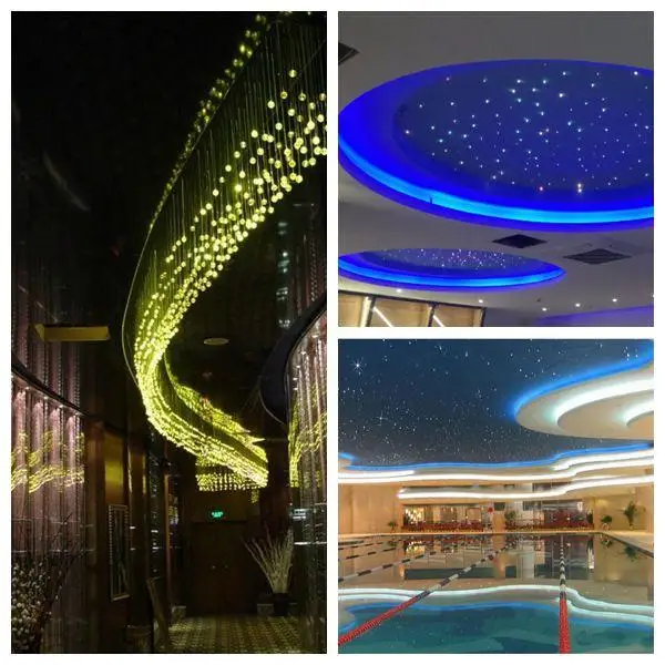 100m Decorative Clear PVC Sheather Fiber optic cable 50pcs*0.75mm(Dia.) in PE jacket PMMA Plastic Optical String DIY Light Decor