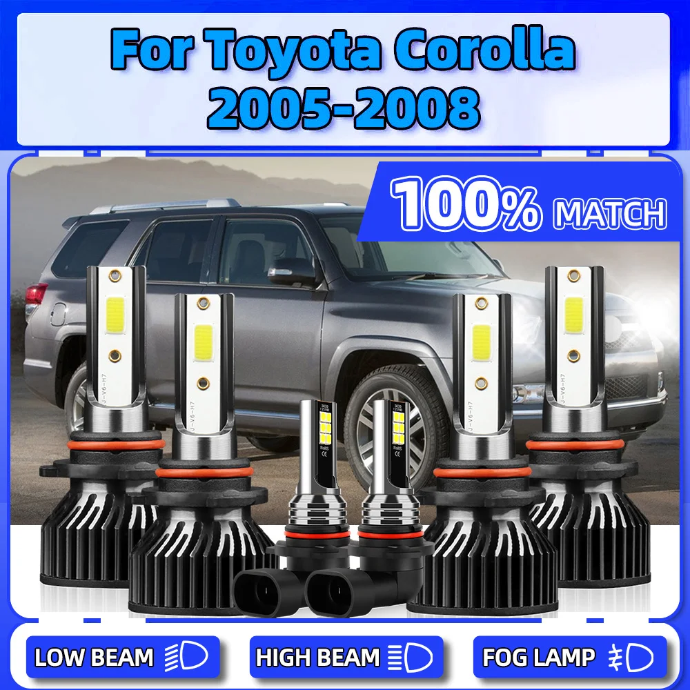 

LED Headlight Bulbs 360W 60000LM Plug And Play Car Lights 12V 6000K Auto Fog Lamps For Toyota Corolla 2005 2006 2007 2008