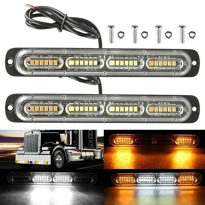 12V-24V 24LED LED Car Truck Body LED Luce laterale Avvertimento Luce di emergenza senza batteria per auto Van Truck Moto - immagine 2