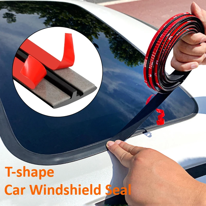 

T Car Windshield Seal Trim Sunroof Automotive Front Window Sealing Strip Rubber Car Roof Moldings Protector Vehicle Accessories