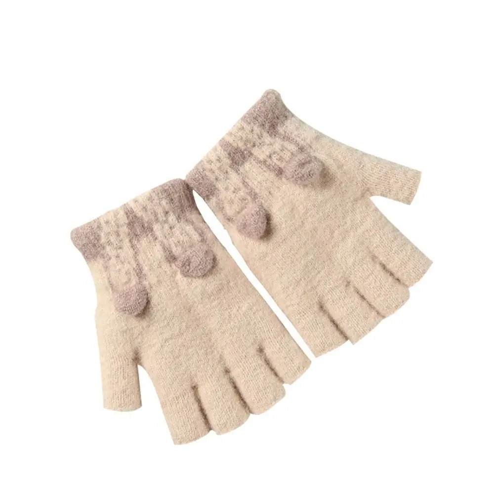 Acrylic Winter Knitted Half Finger Gloves for Kids