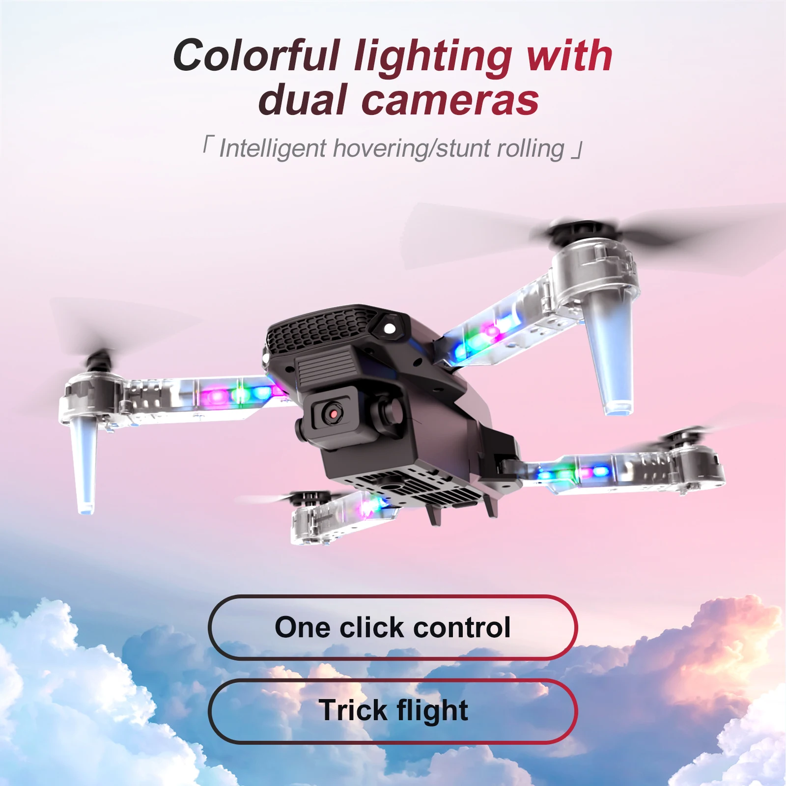 Dron profesional de control remoto, muslime88d E99D con luz colorida, 4K, cachemara HD gran angular de 1080P, WIFI, FPV, al - immagine 2