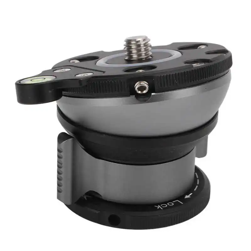 Camera Leveler Tripod Leveling Base Hemispherical Base Panorama Head with Bubble Level for Nikon/Sony/SLR Cameras