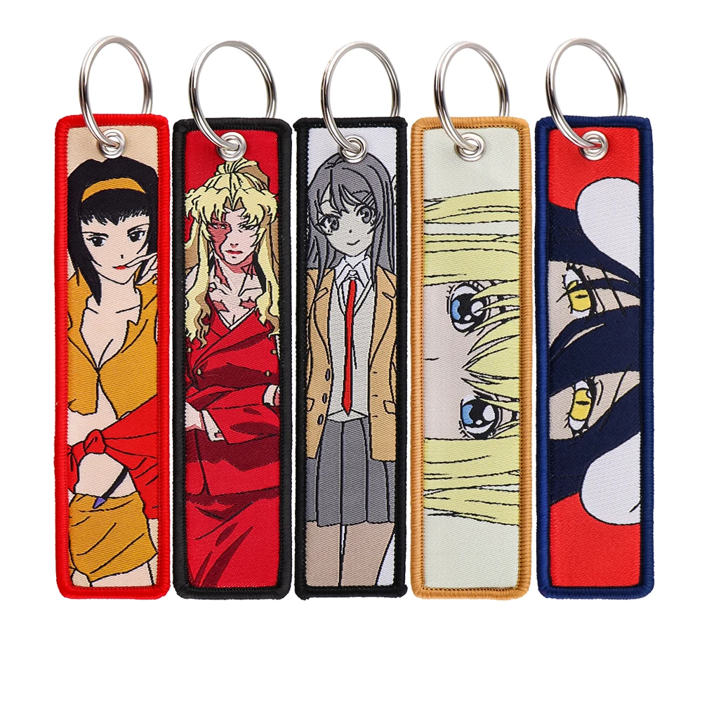 

Cowboy Bebop Overlord Japanese Anime Keychain For Driver Key Chain For Women Men Gift Car Key Tag Weaving Mark Keyring Trinket