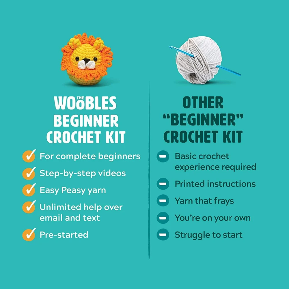 Crochet Kit Multifunction Stuffed Animal With Crochet Hooks Handmade DIY Non-Finished Product Beginner Yarn Set