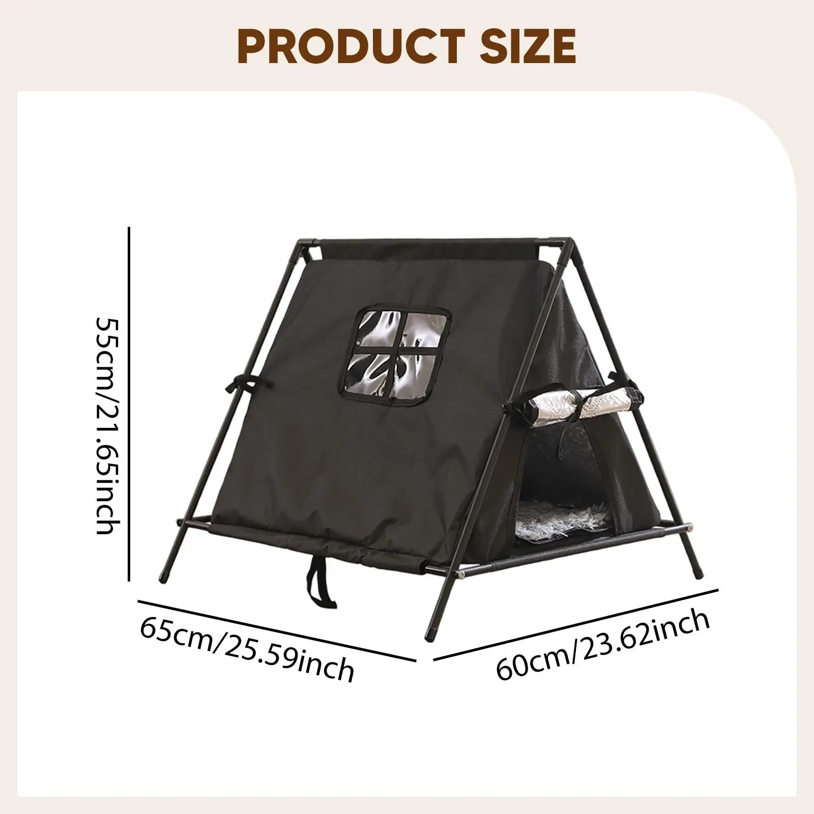 Cat Tent House Enclosed Hideaway Door Curtain Pet Sleeping Bed Cat Bed Kitten Tent Cave for Garden Bedroom Outdoor Porch Balcony
